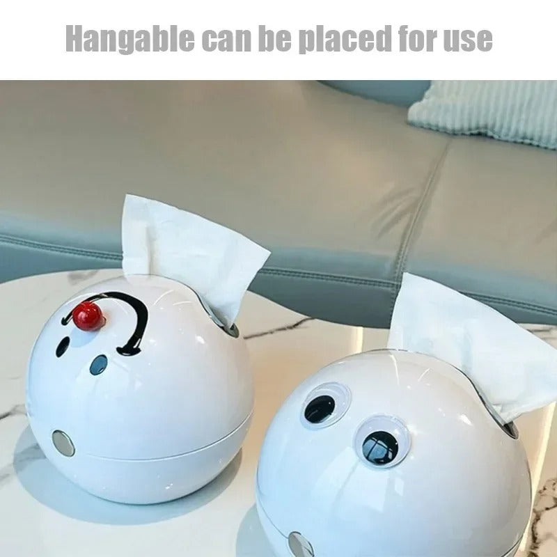 Ball Shaped Cute Emoji Waterproof Toilet Paper Box screw fixed