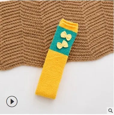 Women Girls Knee Length Coral Fleece Warm Socks