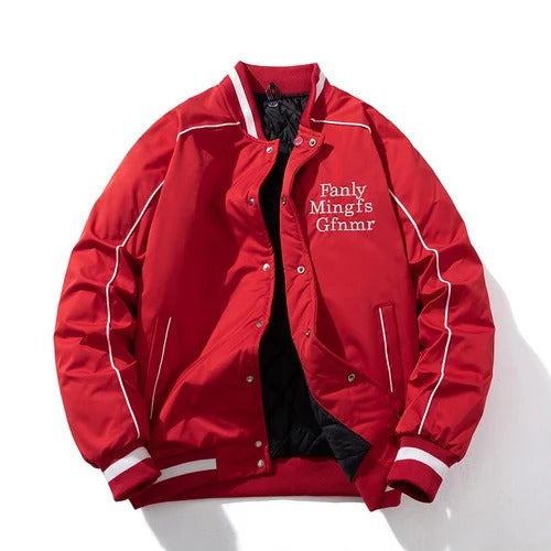 Mens Parka Jacket Letter Autumn