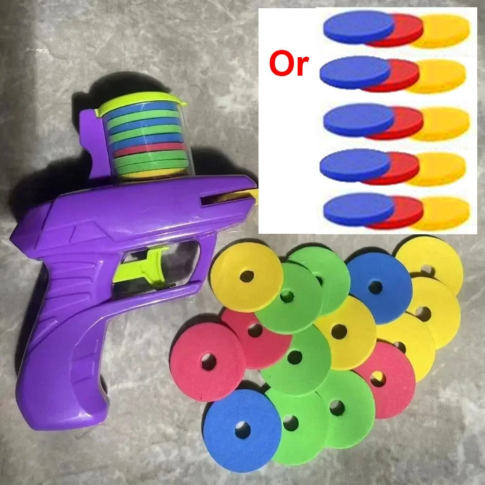 Foam Disc Gun Toy Flying Disc Shooting Launcher