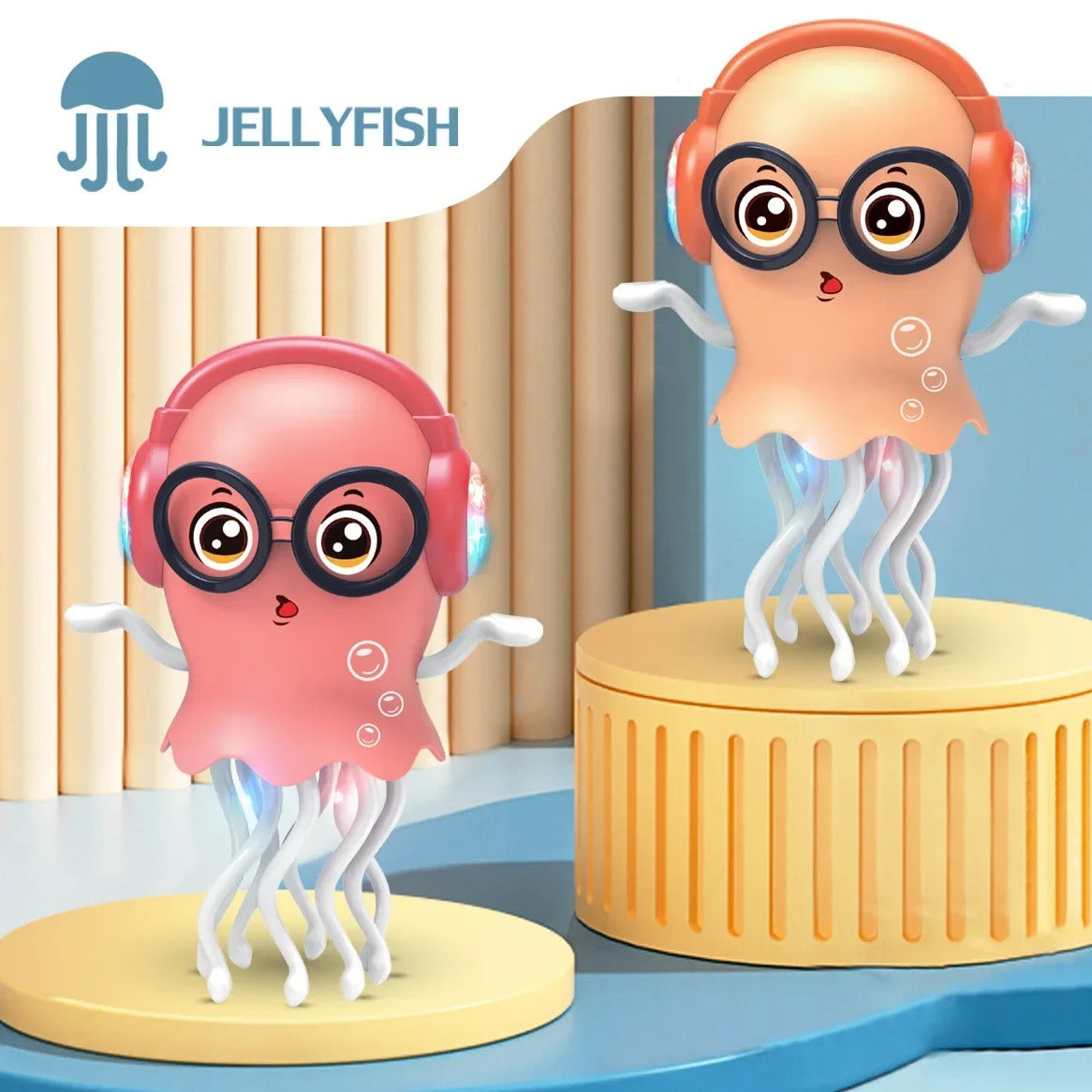Dancing Jellyfish Toy Automatic Obstacle Avoidance Crawling Walking Electric Jellyfish with Light Music