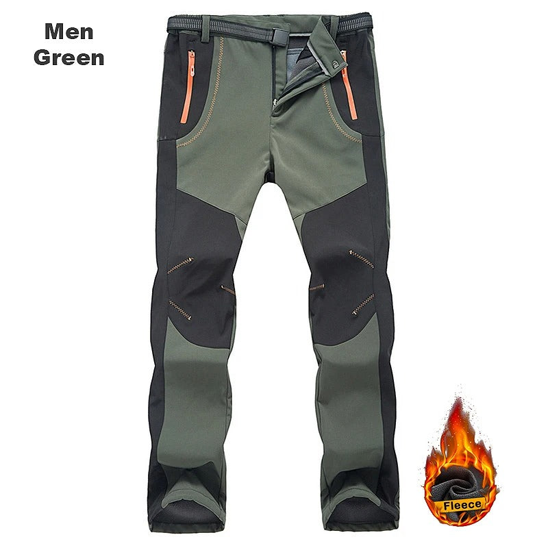 LNGXO Thick Warm Fleece Hiking Pants