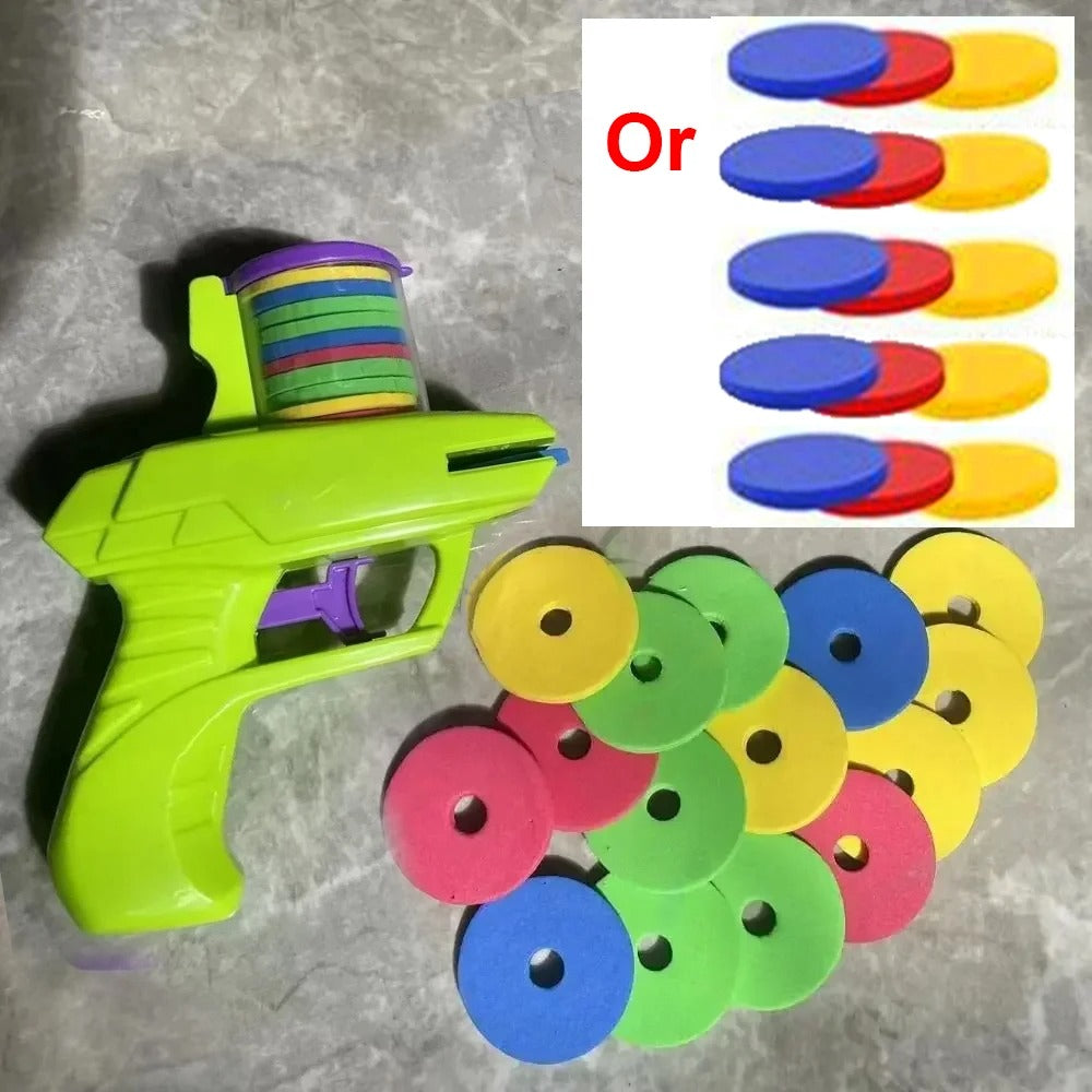 Foam Disc Gun Toy Flying Disc Shooting Launcher