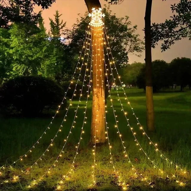 LED Five Pointed Star Waterfall Light Outdoor Courtyard Light Starry Sky