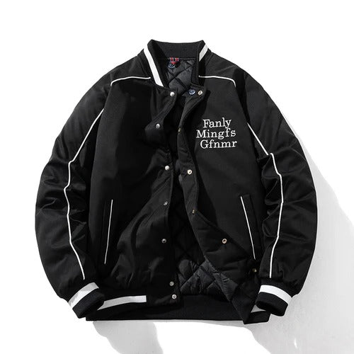 Mens Parka Jacket Letter Autumn
