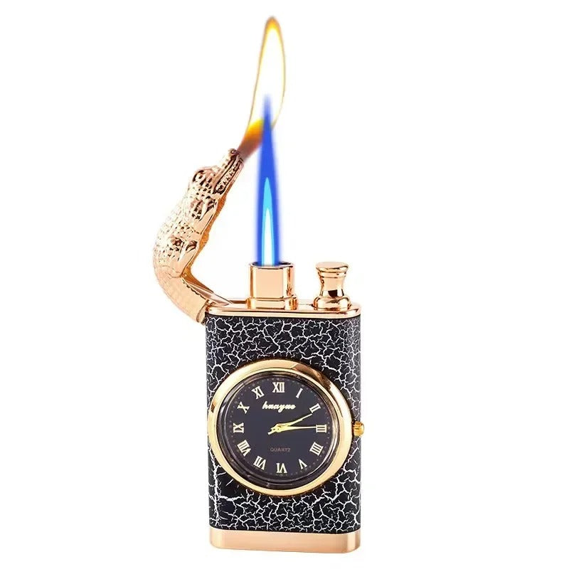 3D Relief Dragon Crocodile Double Fire Lighter Metal Windproof