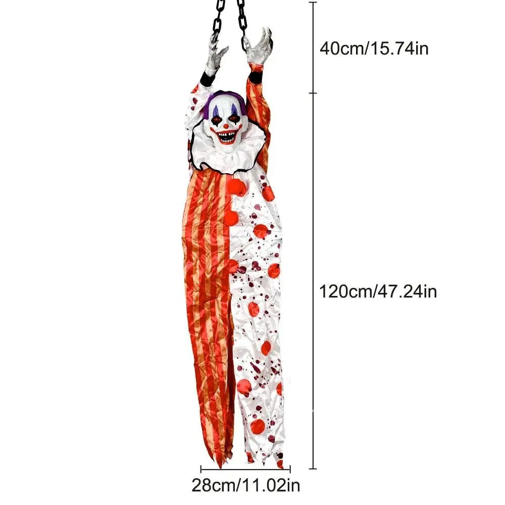 Scary Hanging Clown Animatronics with Glowing Eyes Haunted