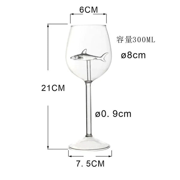 Shark Red Wine Glass