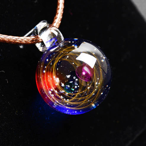 Universe Bead Planets Pendant Necklace