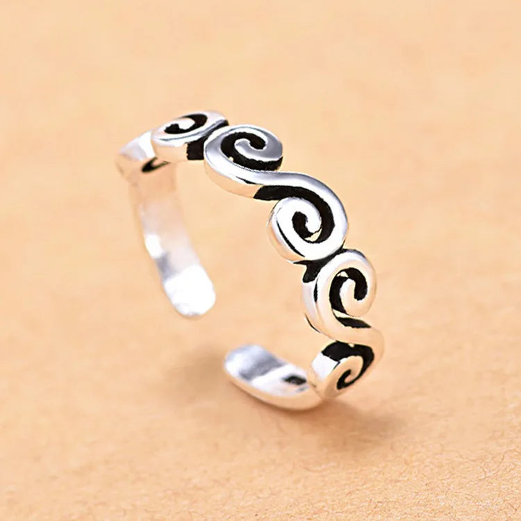 Hot 925 Sterling Silver Ring Adjustable Simplicity
