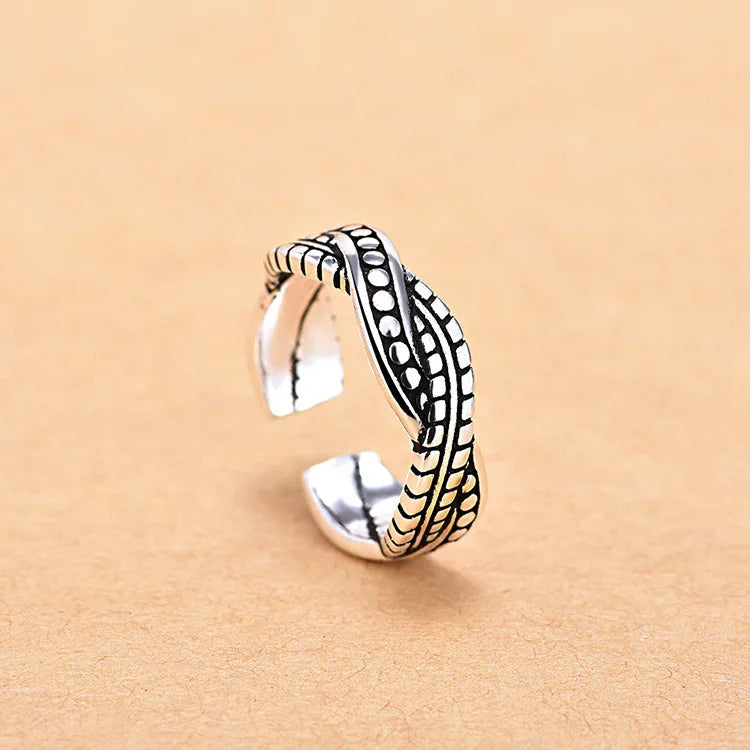 Hot 925 Sterling Silver Ring Adjustable Simplicity