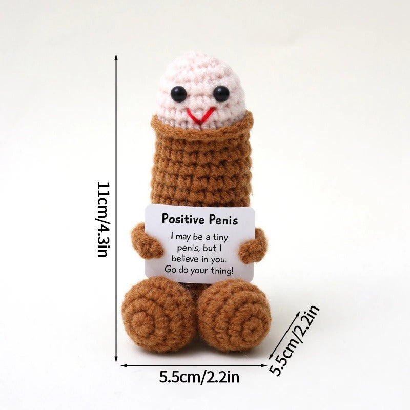 Positive Crochet Doll Funny Valentines Day Gift with Card