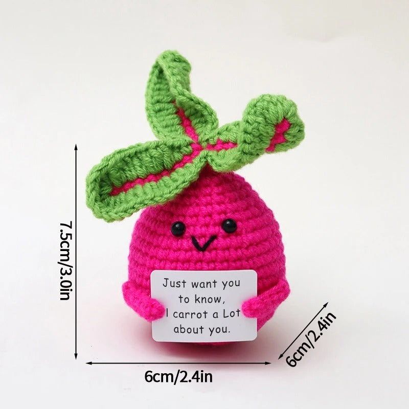 Positive Crochet Doll Funny Valentines Day Gift with Card