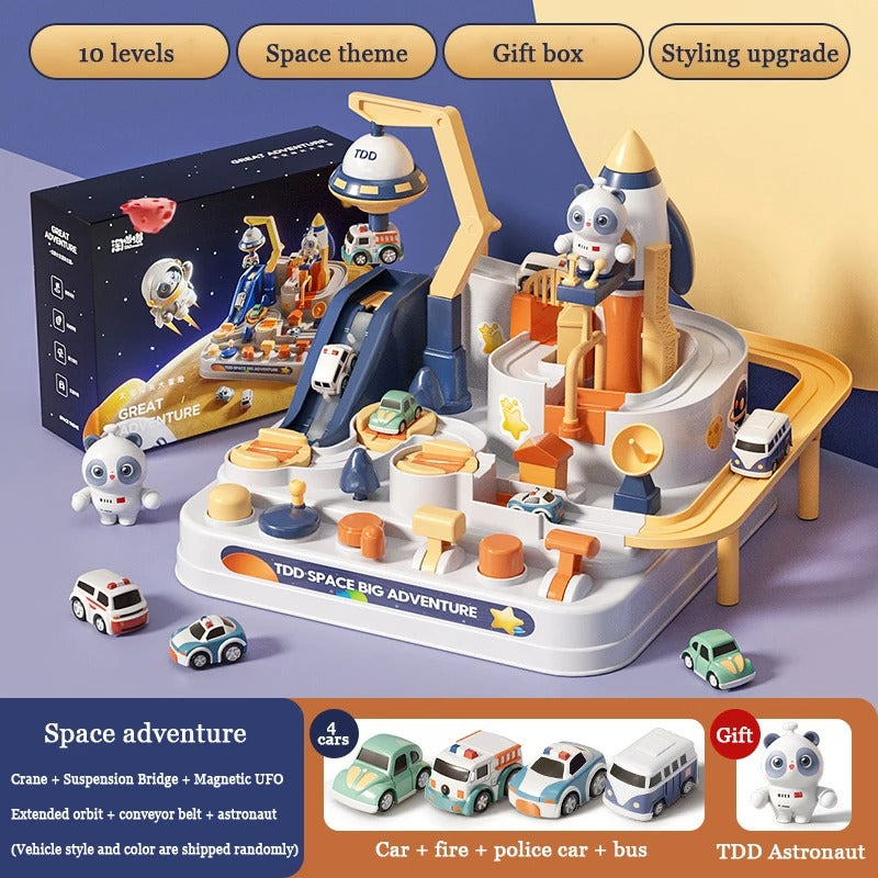 Space Panda Car Toys Children Train Track Adventure