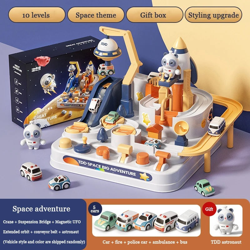 Space Panda Car Toys Children Train Track Adventure