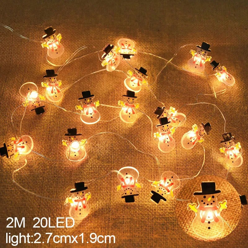 2M 20LED Santa Claus Snowflake LED Light
