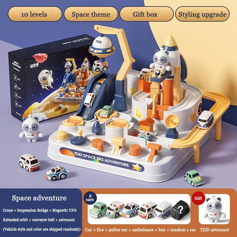 Space Panda Car Toys Children Train Track Adventure