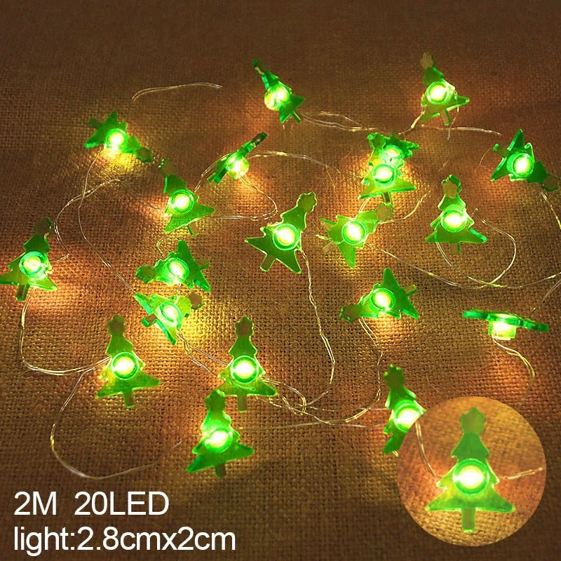 2M 20LED Santa Claus Snowflake LED Light
