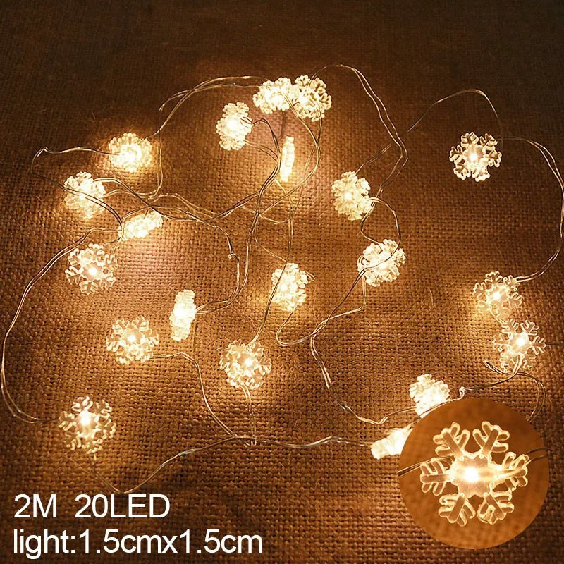 2M 20LED Santa Claus Snowflake LED Light