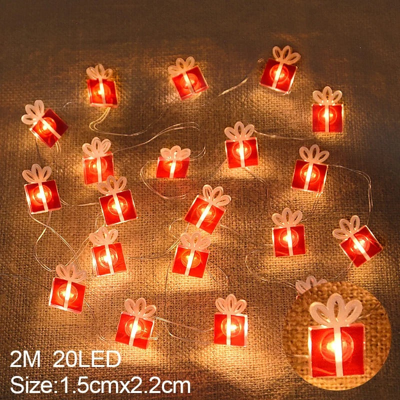 2M 20LED Santa Claus Snowflake LED Light