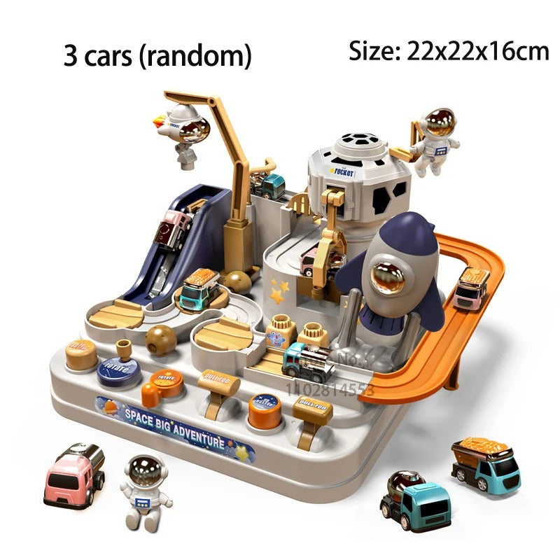 Space Panda Car Toys Children Train Track Adventure