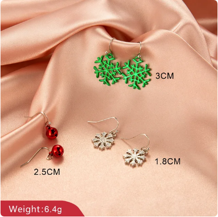 New Christmas Snowman Bells Dangle Earrings