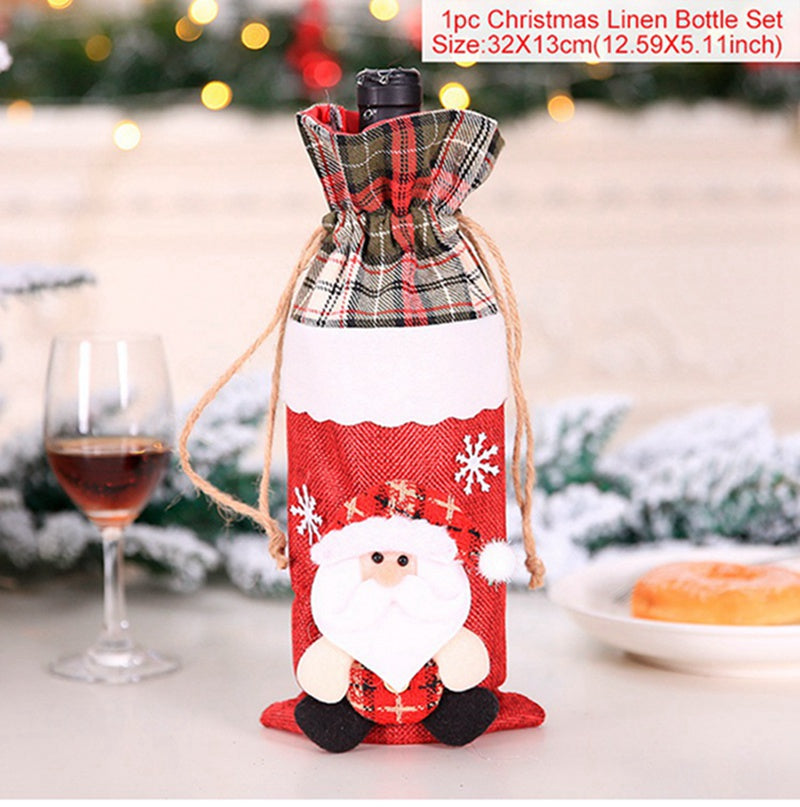 Christmas Wine Bottle Cover Merry Christmas Decorations