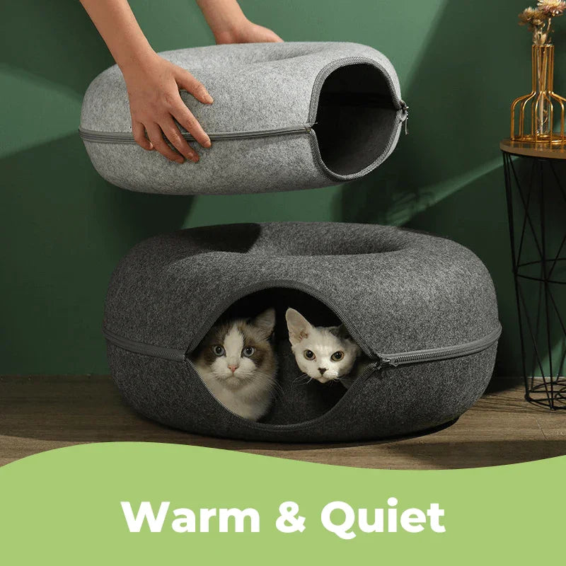 Donut Cat Bed Pet Cat Tunnel