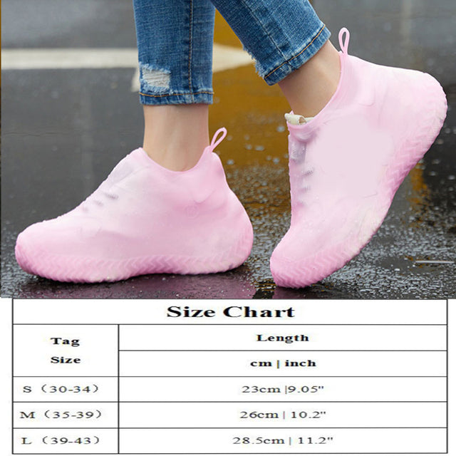 1Pair Reusable Waterproof Rain Shoes Covers Silicone