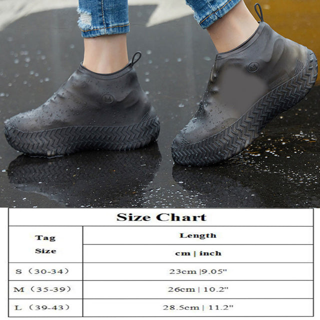 1Pair Reusable Waterproof Rain Shoes Covers Silicone