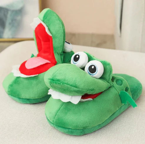 Comfy Crocodile Plush Slippers