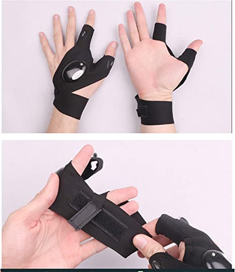 Fingerless Gloves LED Flashlight Torch