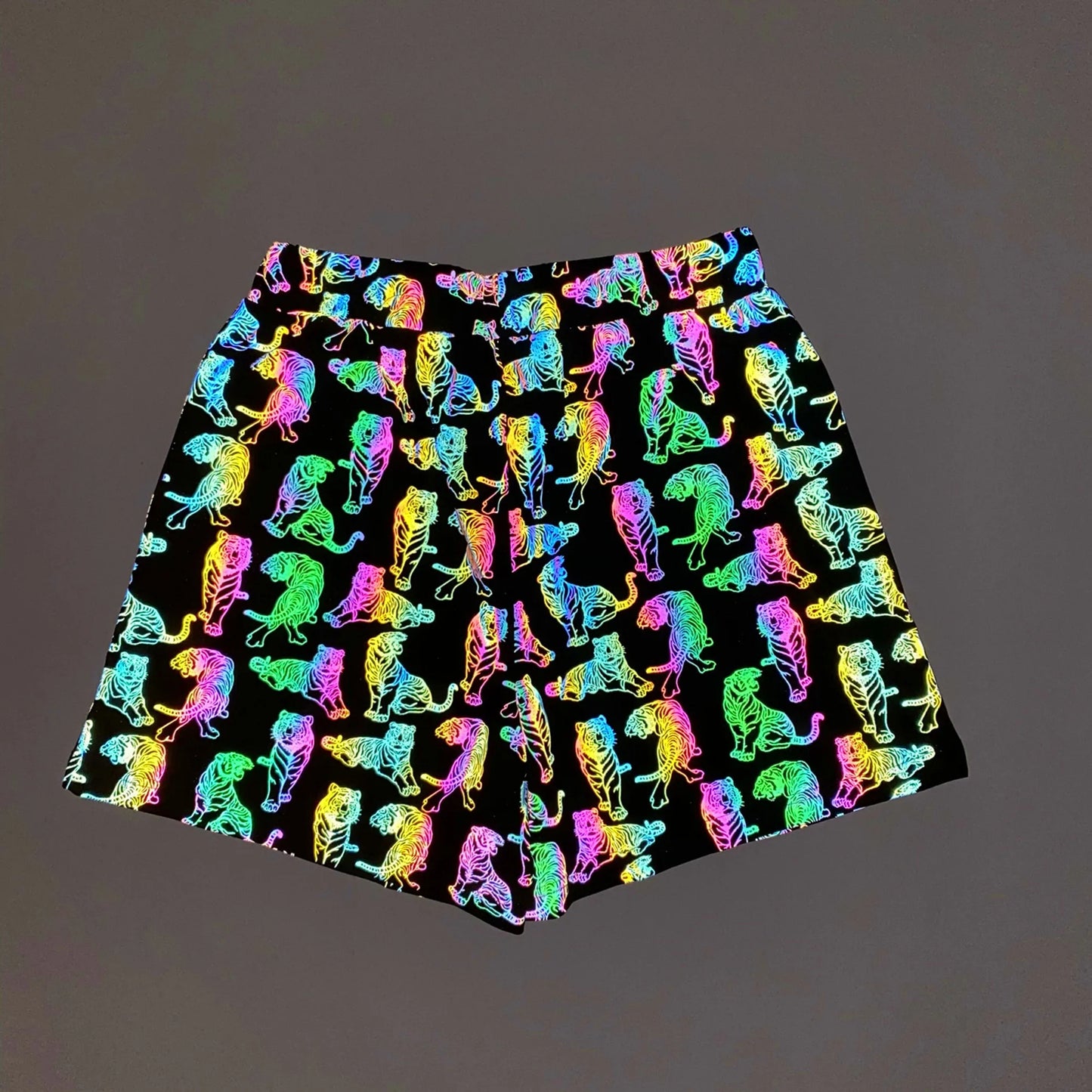 Men's Holographic Reflective Rainbow "Snake Pattern" Shorts