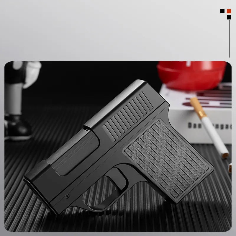 Gas Windproof Lighter Gun Cigarette Case 10PCS Cigarette