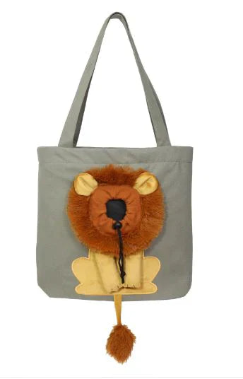 Exposed Head Lion Shape Pet Bag