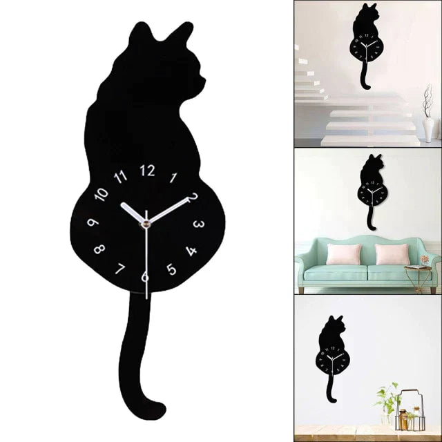 Cat Tail Wall Clock