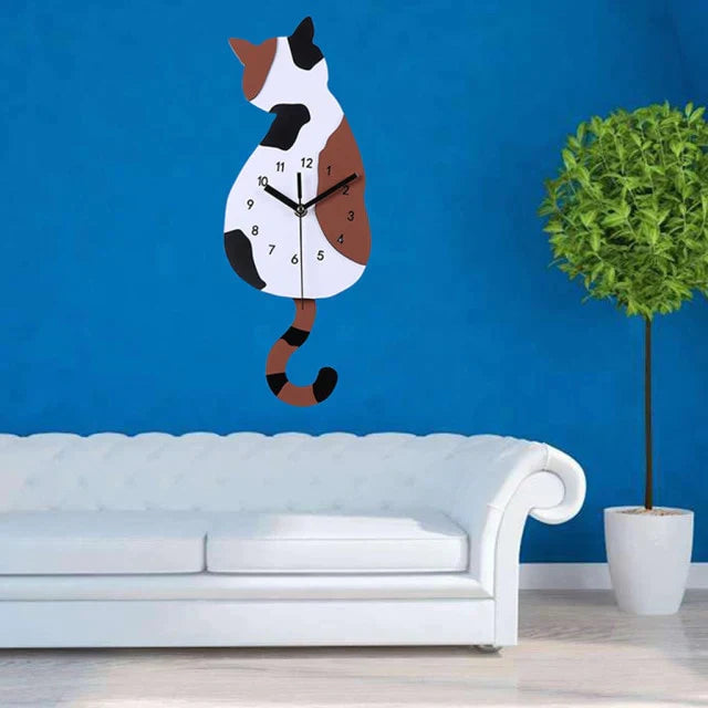 Cat Tail Wall Clock