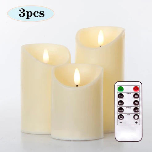 3pcs Remote Control LED Flameless Candle