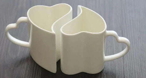 2pcs Valentines day Heart Shape Couple Mug