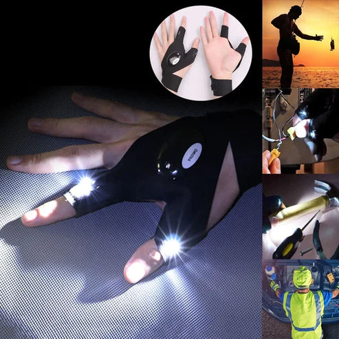 Fingerless Gloves LED Flashlight Torch