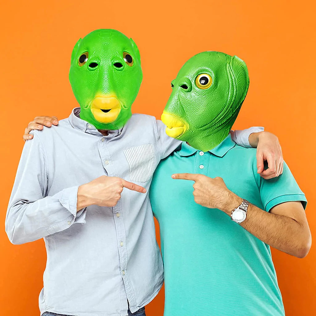 Green Funny Fish Head Masks