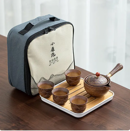 360 Rotation Tea Maker and Infuser Ceramic Tea Cup for Puer Porcelain Chinese Gongfu Tea Set