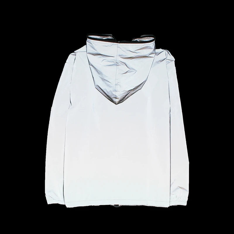 Leopard zebra reflective Night shining Hooded Windbreaker Jacket