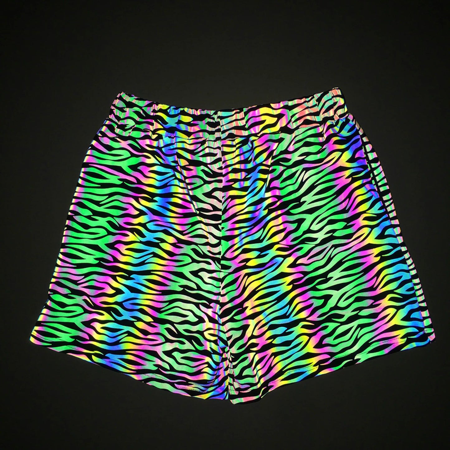 Men's Holographic Reflective Rainbow "Snake Pattern" Shorts