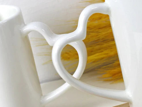 2pcs Valentines day Heart Shape Couple Mug