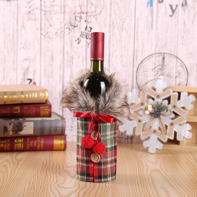 Christmas Wine Bottle Cover Merry Christmas Decorations