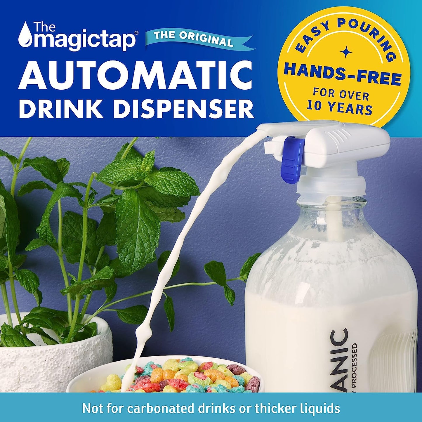 Automatic Drink Dispenser - Hands-Free Beverage Dispenser for Fridge - Perfect for Milk, Juice