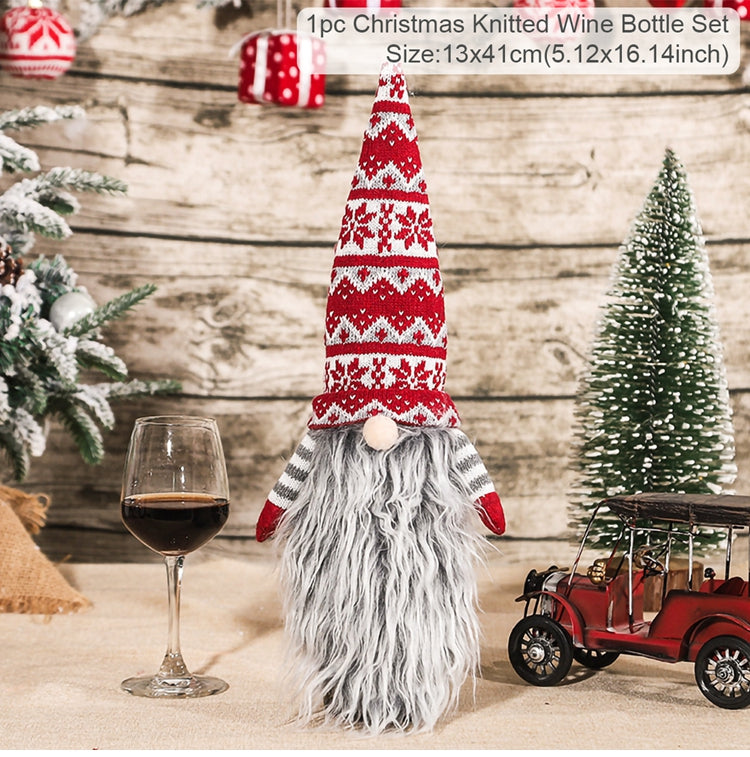 Christmas Wine Bottle Cover Merry Christmas Decorations