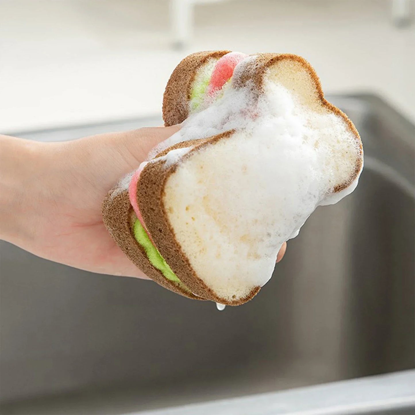 Toast Bread Shape Dish-washing Sponges