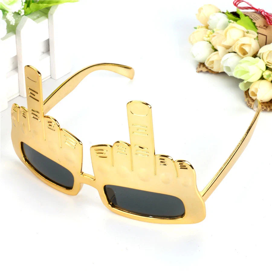 Creative Vertical Middle Finger Glasses Decoration Props Funny Sunglasses Dance Party Performance Selfie Props Glasses